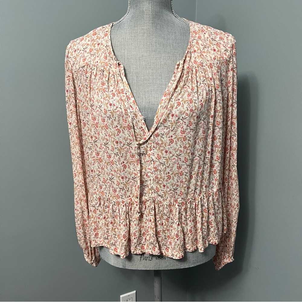 ANTHROPOLOGIE Gentle Fawn floral boho blouse size small forest fairy